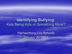 Identifying Bullying - Harrisonburg City Public Schools