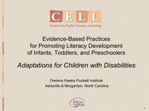 Adaptations PPT - Center for Early literacy Learning