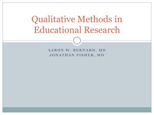 Qualitative Methods in Educational Research