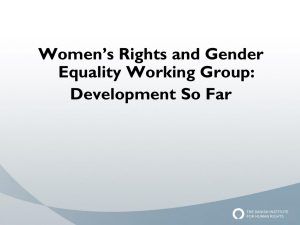 The development of the Women`s Rights and Gender Equality