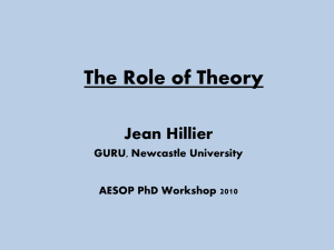 The Role of Theory - AESOP Young Academics Network