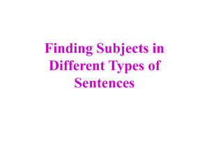 Finding Subjects in Different Types of Sentences Which animals are