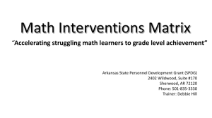 Math Interventions Matrix