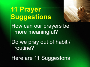 11 Prayer Suggestions