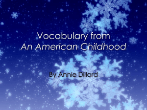 Vocabulary from “An American Childhood”