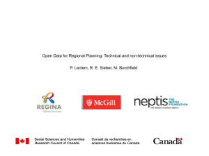 Open Data for Regional Planning - Regional Planning for Growth