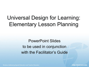 Elementary Lesson Planning - MAST