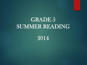 SUMMER READING GRADE 4 2011-2012