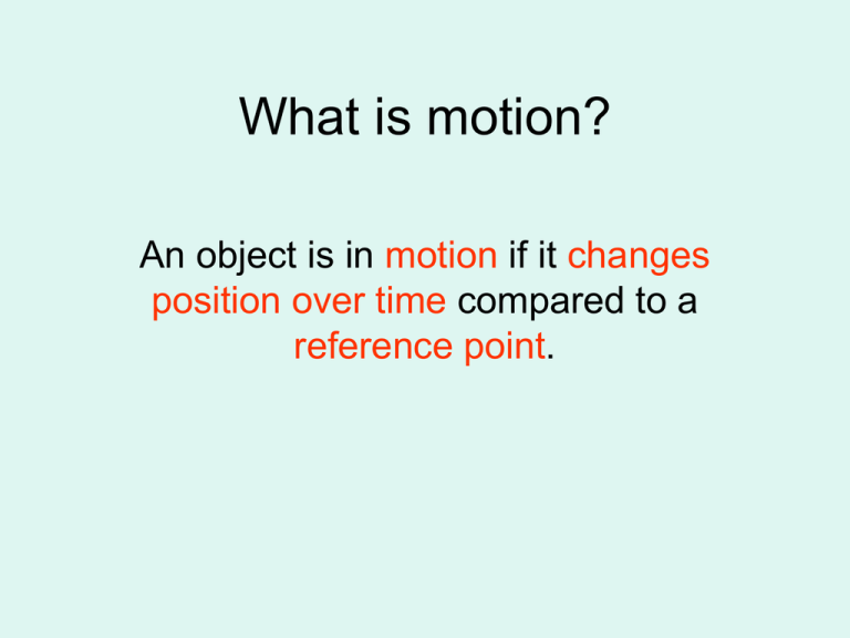 What Is Motion Scientific Definition