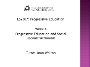 Social Reconstructionism and Progressive Education