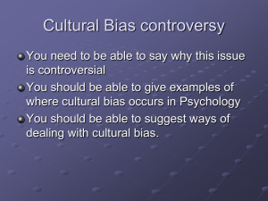 Cultural Bias in Psychology