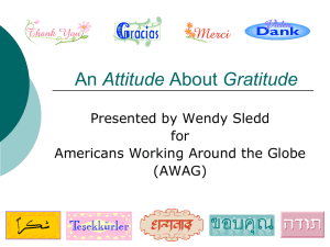 An Attitude About Gratitude