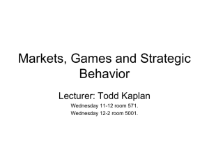 Markets, Games and Strategic Behavior
