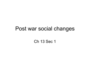 Ch 13 sec 1 Post War Social Changes Waterson