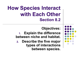 How Species Interact with Each Other (Section 8.2)