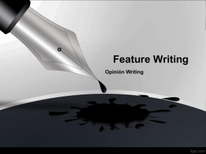 Feature writing - Sehrish Mushtaq