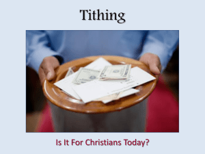 Tithing: Is It For Today?