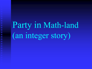 Party in Math-land (an integer story)