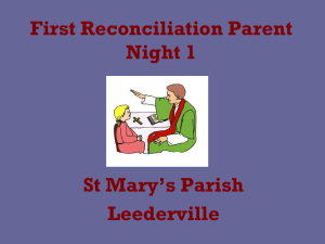 First Reconciliation Parent night PowerPoint 1