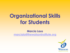 Student Organizational Skills