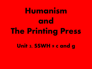 Humanism and The Printing Press