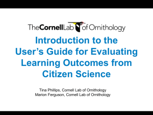 User`s Guide for Evaluating Learning Outcomes from Citizen Science
