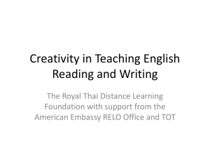 Creativity in Teaching English Reading and Writing
