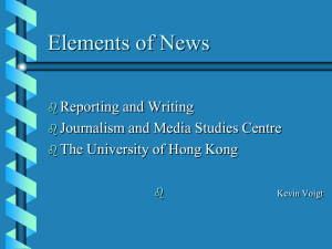 Elements of News - Journalism and Media Studies Centre