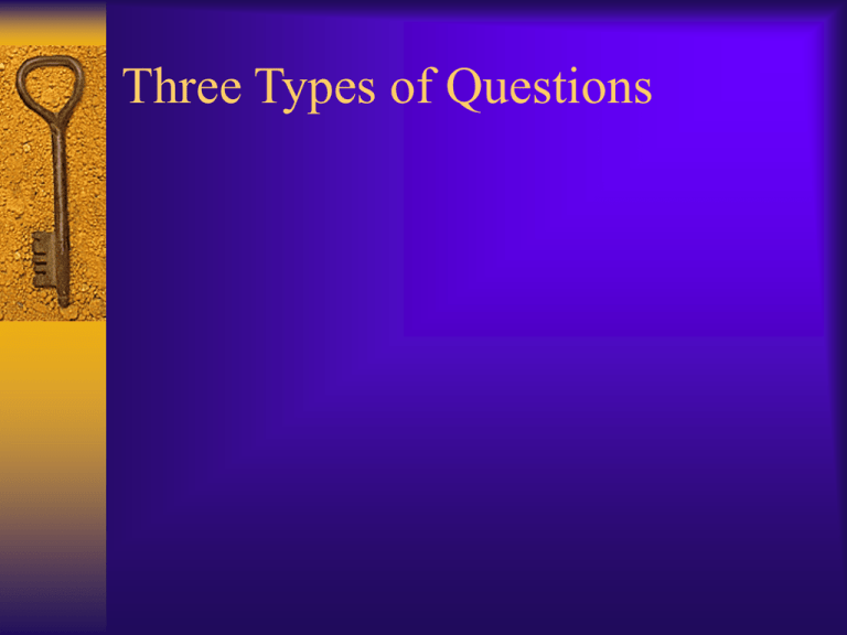 the three types of questions