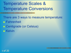 Temperature Scales & Temperature Conversions