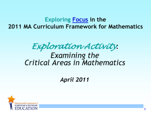 Exploring Focus in the 2011 MA Curriculum Framework for