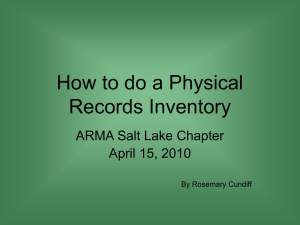 Records Inventory fo.. - ARMA Utah