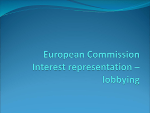 Interest representation – lobbying & European Commission