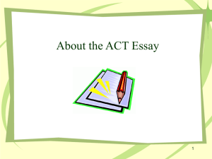 ACT Essay Section PPT