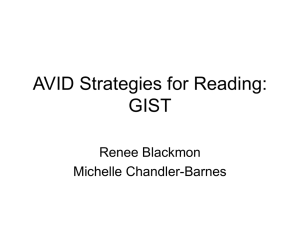 AVID Strategies for Reading: GIST
