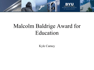 The Baldrige Education Criteria for Performance
