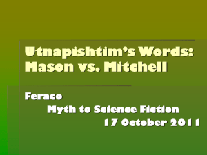 Utnapishtim`s Words: Mason and Mitchell