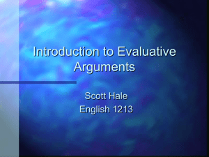 Introduction to Evaluative Arguments