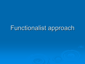 Functionalist approach - (Moodle)
