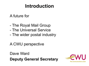 Dave Ward`s presentation to Future of UK Postal Services