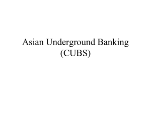 Asian Underground Banking (CUBS)