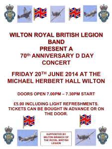 WILTON ROYAL BRITISH LEGION BAND PRESENT A 70 th