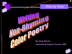 Writing Non-Rhyming Poetry