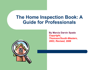 Home Inspection Book - PowerPoint for Ch 09