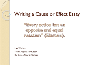 The Cause or Effect Essay PowerPoint Presentation