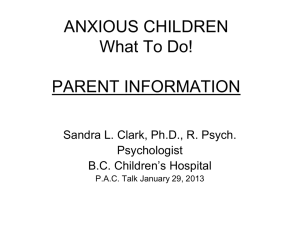 Anxious Children Parent Handout