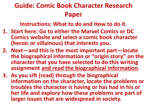 Guide: Comic Book Character Research Paper
