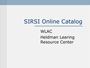 SIRSI Online Catalog - West Los Angeles College