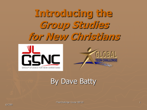 Introducing the Group Studies for New Christians