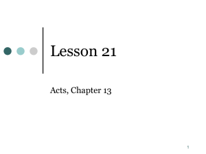 Acts 13 - Sound Teaching